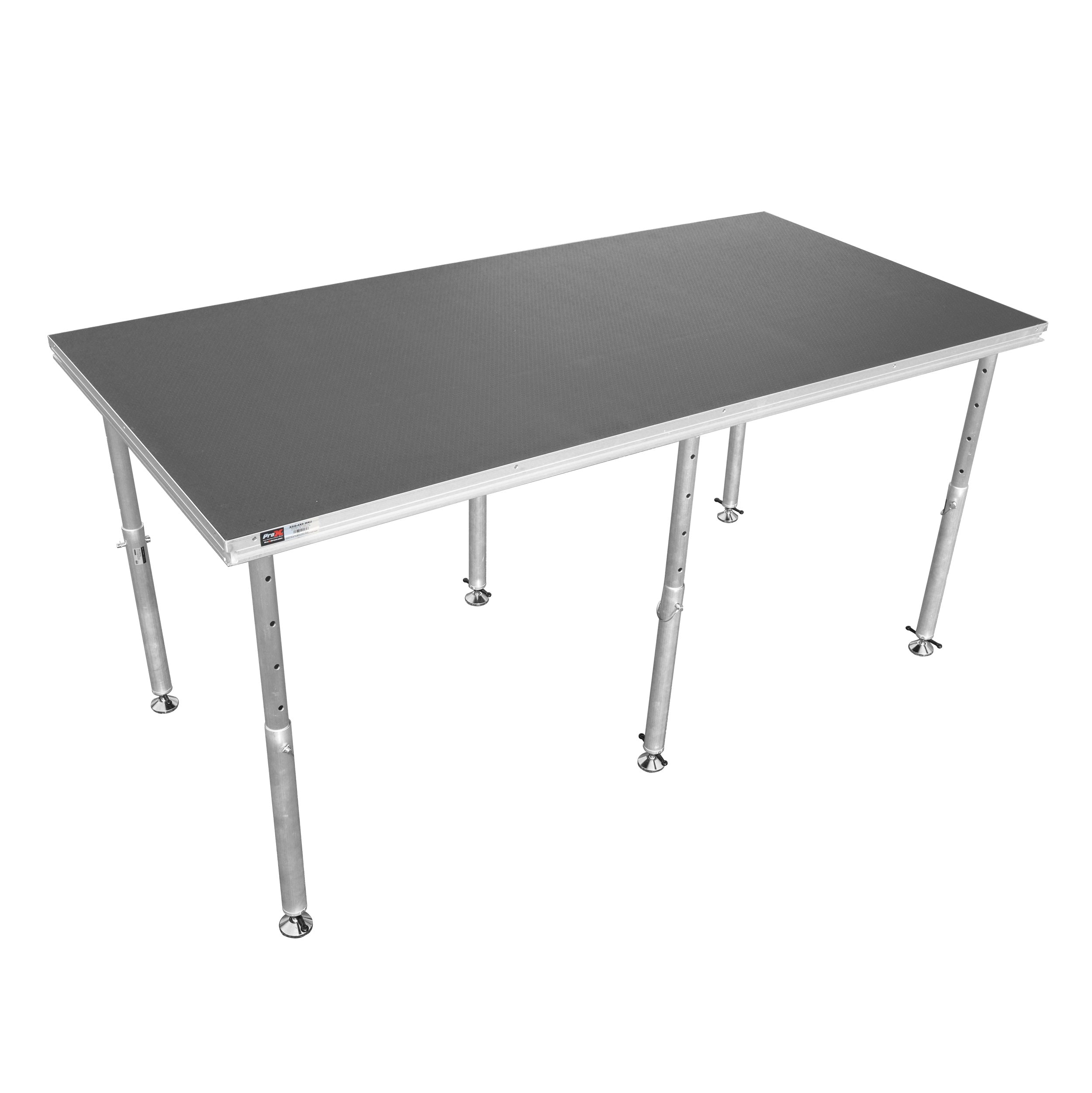 ProX Professional 4 ft x 8 ft Stage Platform with 6 Adjustable Legs 28"–48" Height Modular Event Deck System
