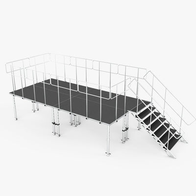 ProX 8FT x 16FT Stage Q 4 Stage Platforms Social Distancing Package Height Adjustable 28-48 inch