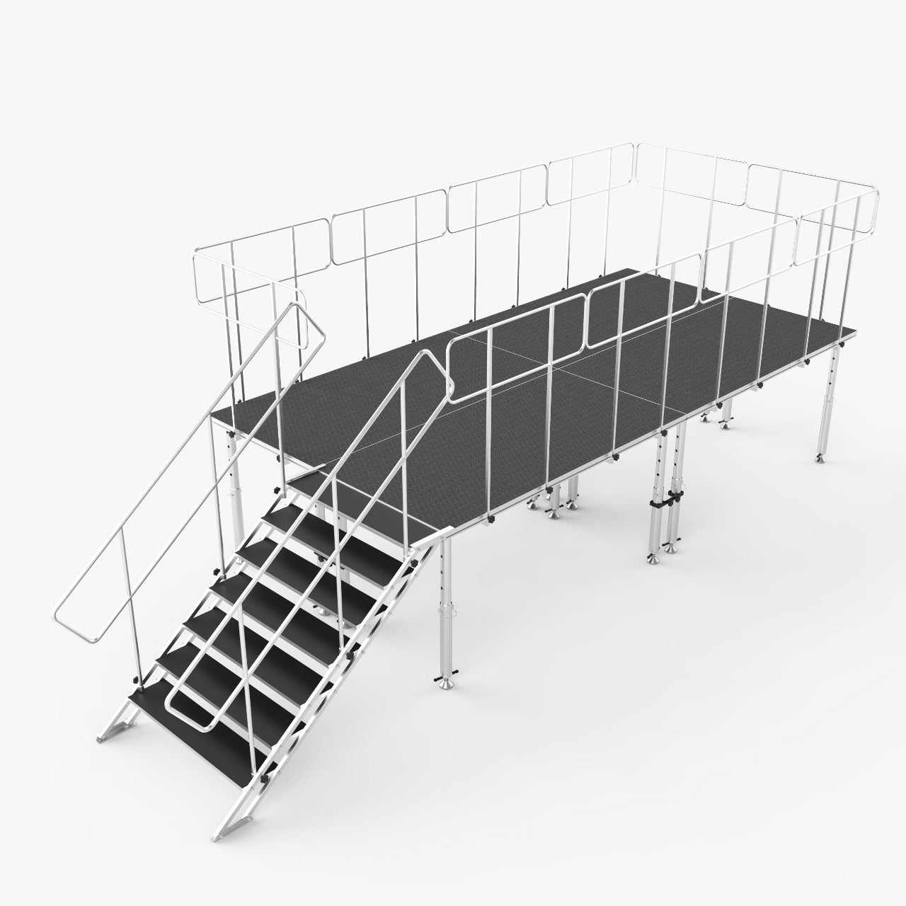 ProX 8FT x 16FT Stage Q 4 Stage Platforms Social Distancing Package Height Adjustable 28-48 inch