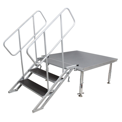 ProX StageQ 3 Step Heavy Duty Foldable Adjustable 18 to 28 Inch with Rail