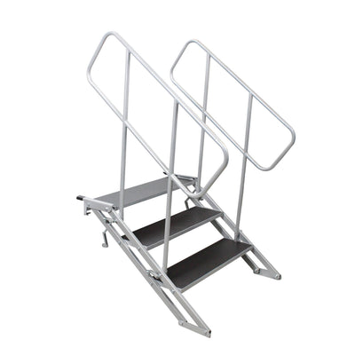 ProX StageQ 3 Step Heavy Duty Foldable Adjustable 18 to 28 Inch with Rail
