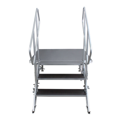 ProX StageQ 3 Step Heavy Duty Foldable Adjustable 18 to 28 Inch with Rail