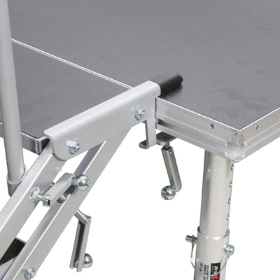 ProX StageQ 3 Step Heavy Duty Foldable Adjustable 18 to 28 Inch with Rail
