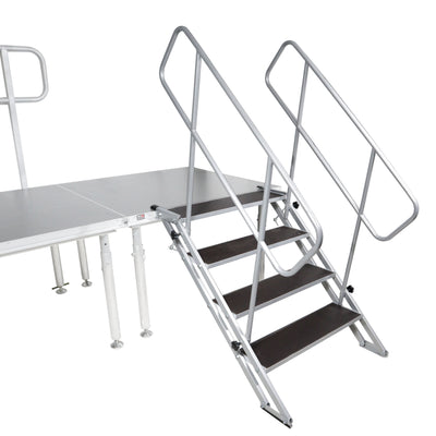 ProX StageQ 4 Step Heavy Duty Foldable Adjustable 29 to 34 Inch with Rail
