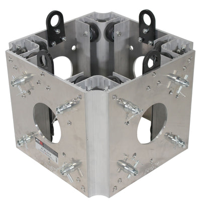 ProX Ground Support Sleeve Block 4 way corner for F34 Truss Segment Systems for roof system Structure Hoists Applications
