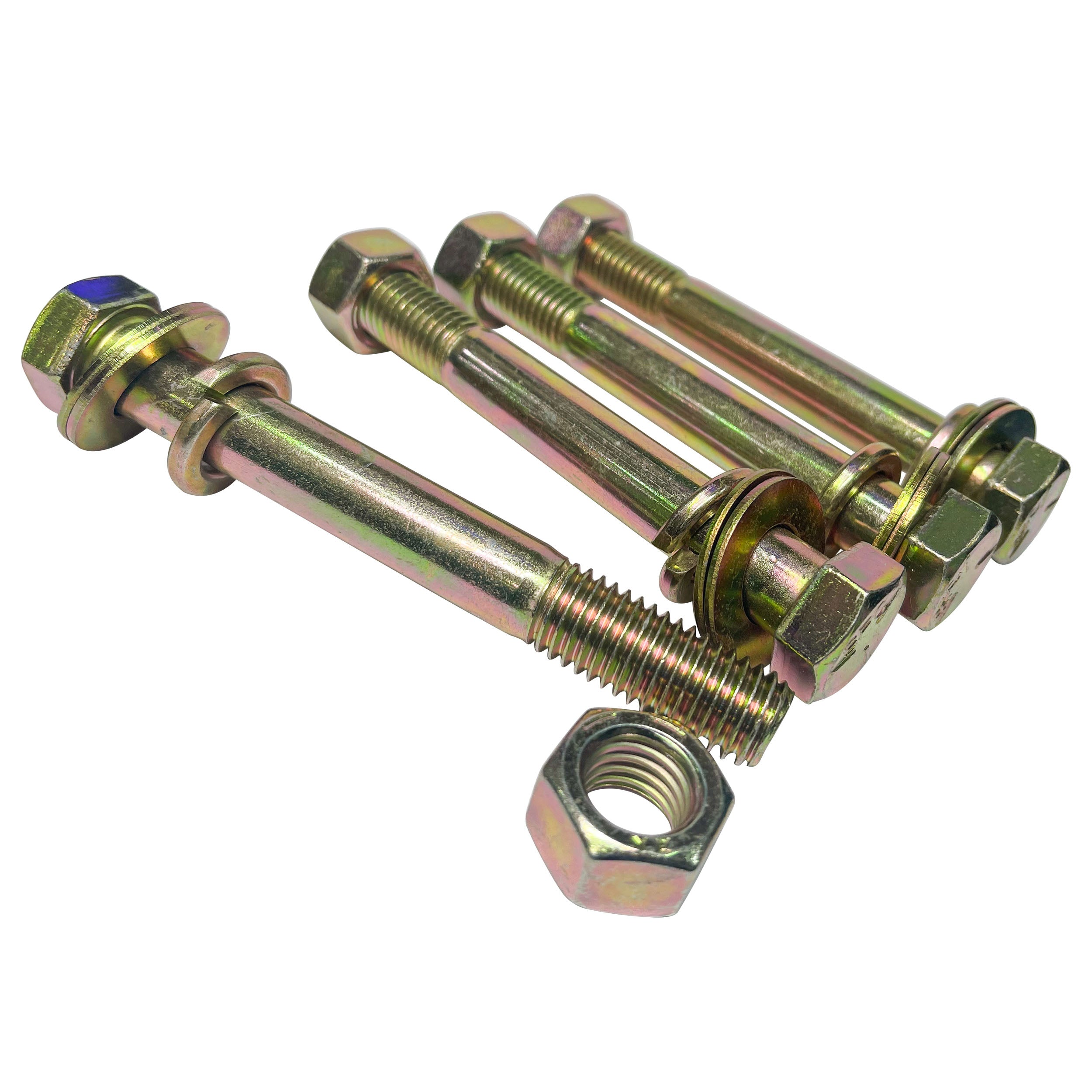 ProX Set of (4) 5" Length Hex Long Truss Bolts Nuts and Washers – Grade 8 (5/8"-11 x 5 NC)