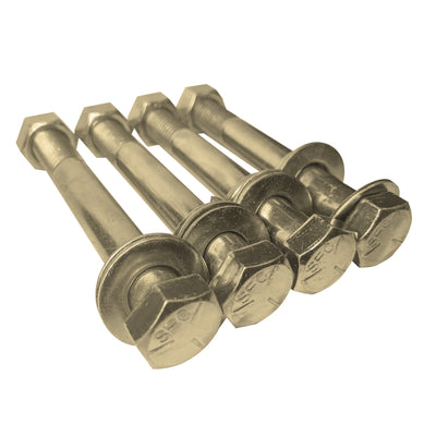 ProX Set of (4) 5" Length Hex Long Truss Bolts Nuts and Washers – Grade 8 (5/8"-11 x 5 NC)