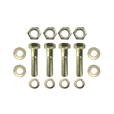 ProX Set of (4) 2.5" Length Hex Short Yellow Zinc Truss Bolts Nuts Washers – Grade 8 (5/8”-11 x 2-1/2 NC)