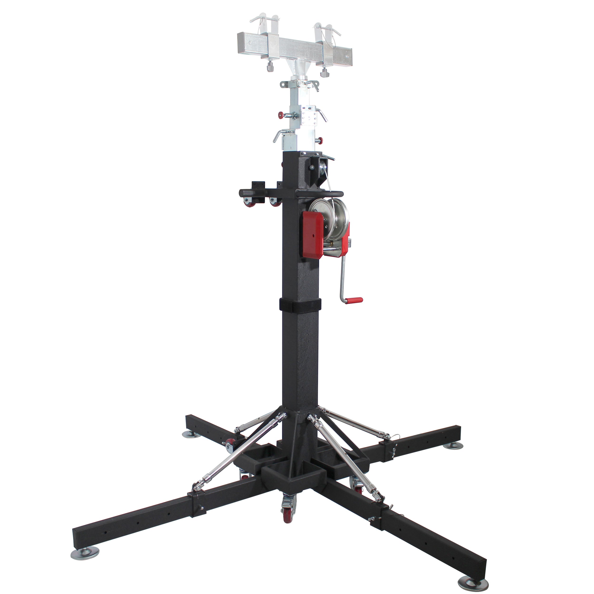 ProX 18 Ft Lighting Heavy-Duty Crank Truss Stand 500 Lb. Capacity with Outriggers Center Load18'Includes T-Adapter Truss Mount