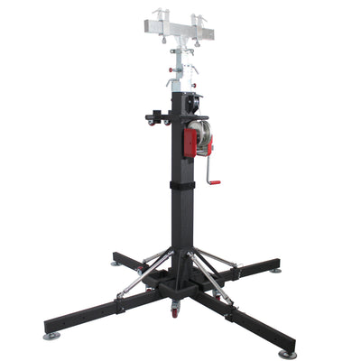 ProX 18 Ft Lighting Heavy-Duty Crank Truss Stand 500 Lb. Capacity with Outriggers Center Load18'Includes T-Adapter Truss Mount