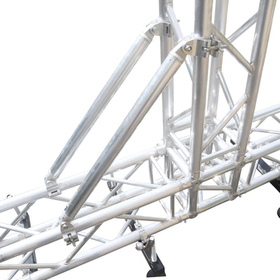 ProX 59 Inch (149.86cm) Single Truss Tube W-Clamp and Hinge on Each End | 2 Inch | 2mm Wall