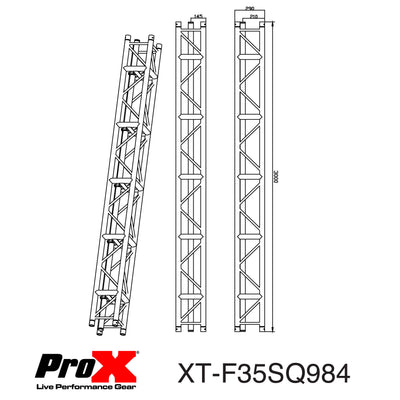 ProX 9.84 ft 3.00 m F35 Professional 5-Chord Truss Segment for LED Video Panels