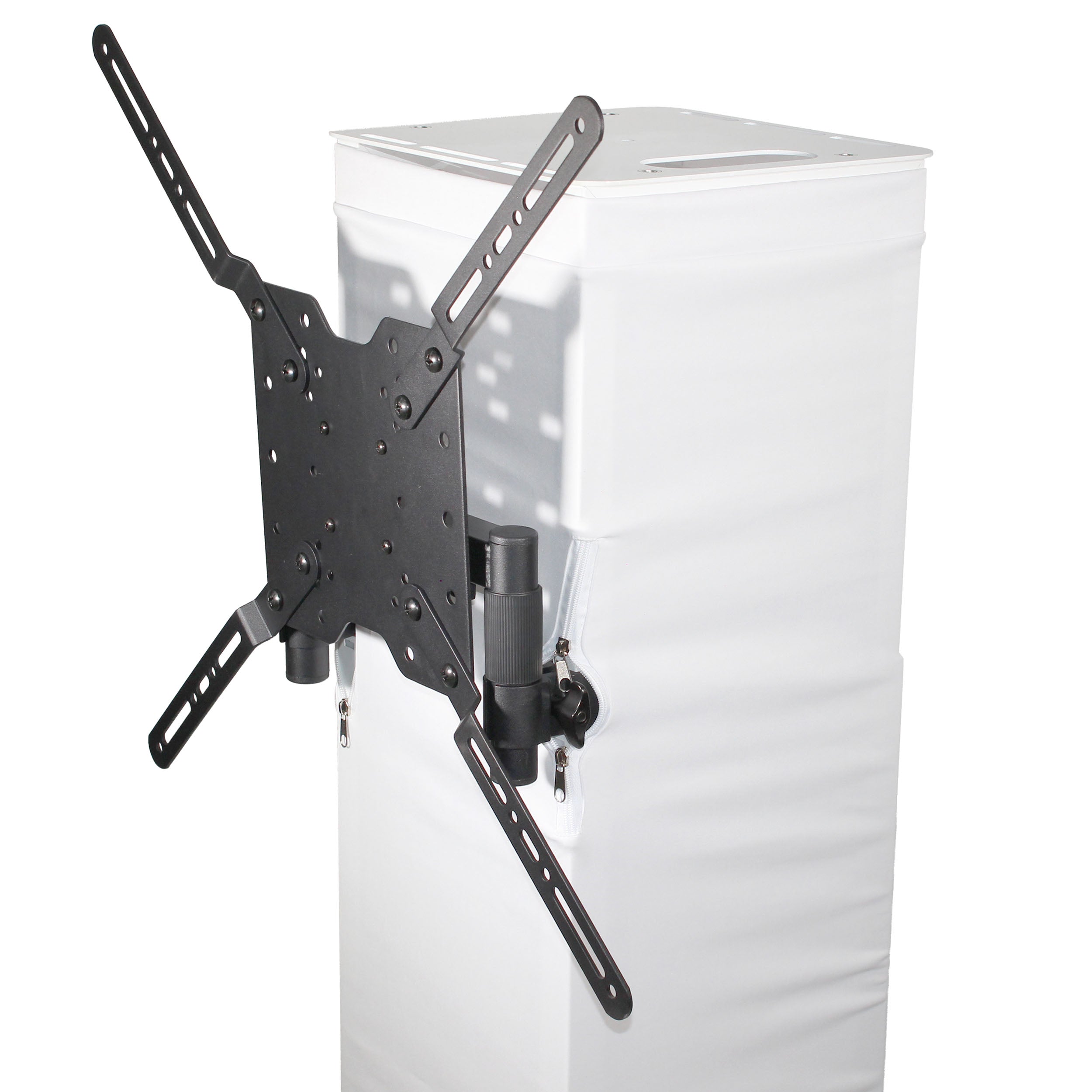 ProX Flex Totem TV - 3ft to 6ft Height Adjustable Totem Stand Incl. TV Mount, Foldable Base Plate and Speaker Stud