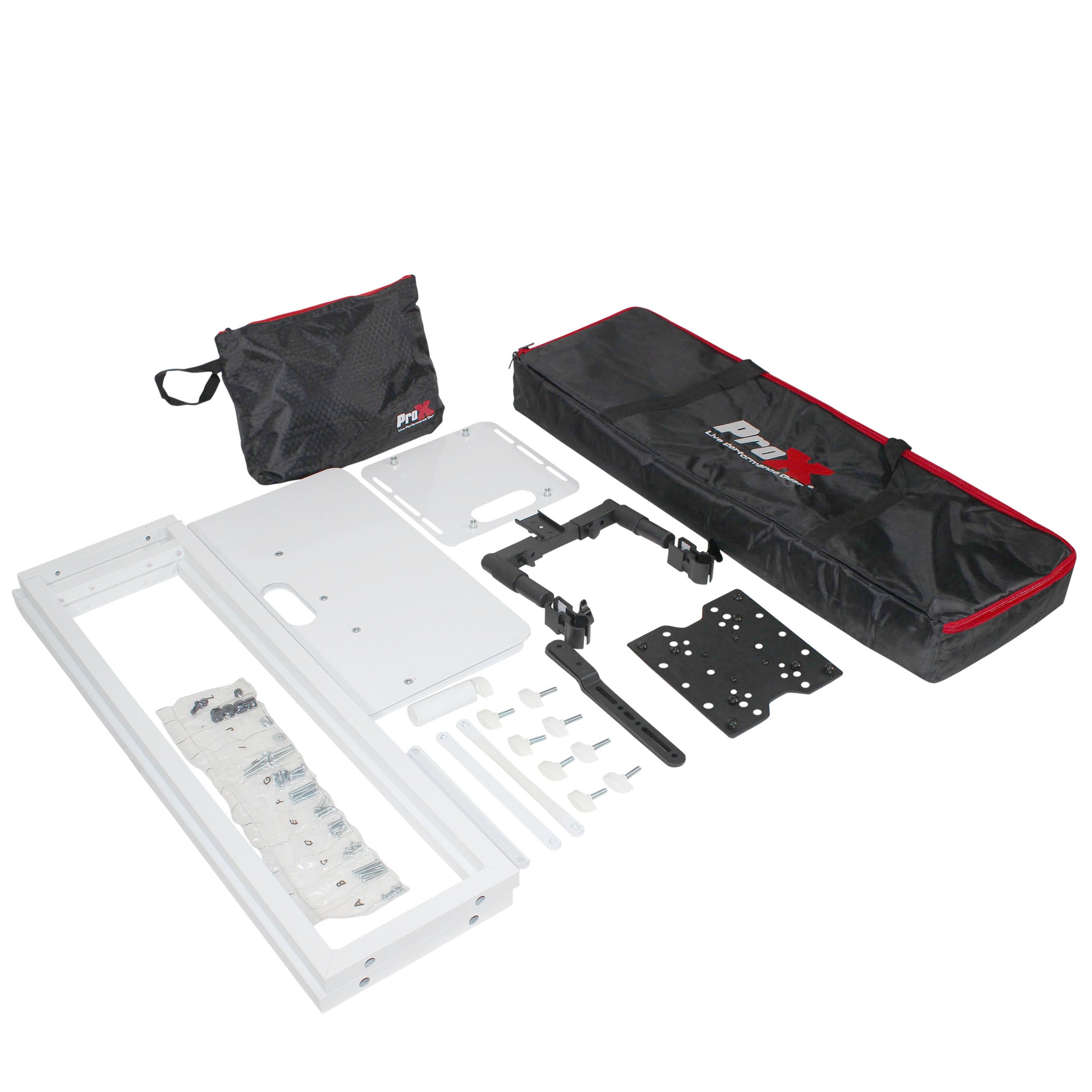 ProX Flex Totem TV - 3ft to 6ft Height Adjustable Totem Stand Incl. TV Mount, Foldable Base Plate and Speaker Stud