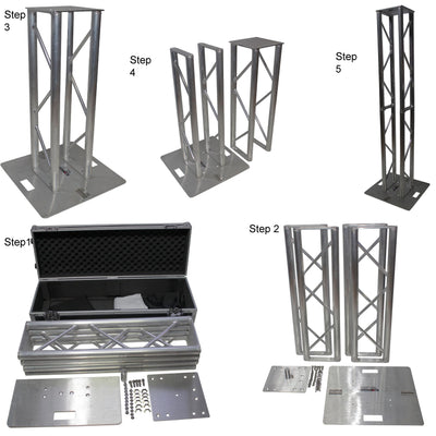 ProX Flex Tower Totem Package - Adjustable 6.56ft or 3.28ft With Road Case