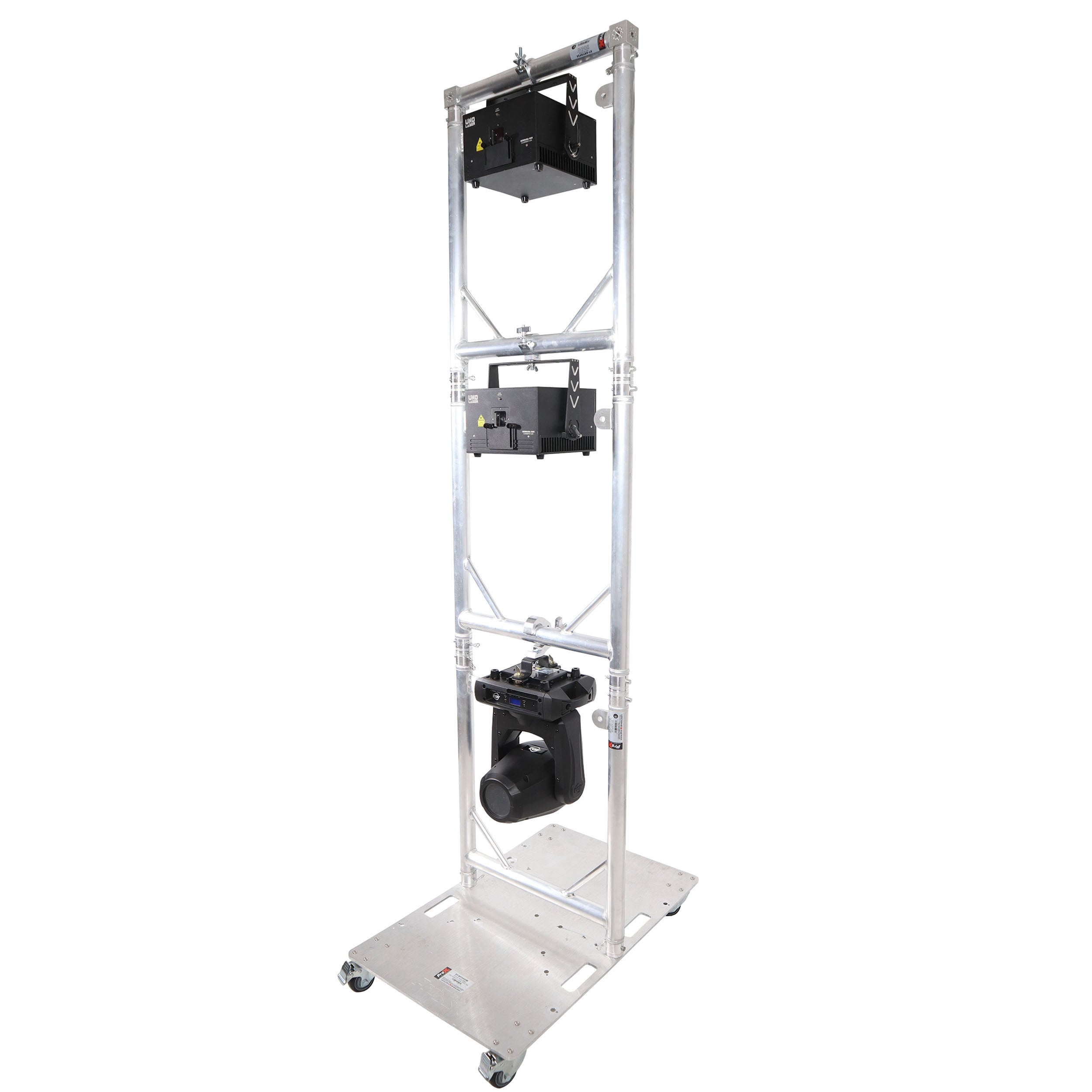 ProX Truss Modular 3X Rapid U Grid Trio Package for Lighting - Moving Heads W-Rolling Aluminum Baseplate