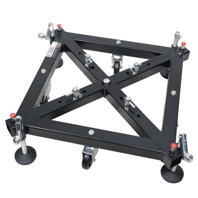 ProX Universal Vertical Tower Truss Ground Support Base on Wheels with Leveling Jacks for F34, F44 and 12" Bolt truss