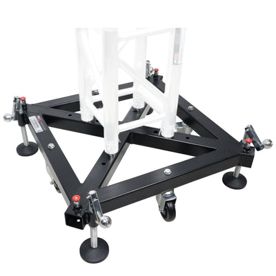 ProX Universal Vertical Tower Truss Ground Support Base on Wheels with Leveling Jacks for F34, F44 and 12" Bolt truss