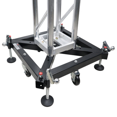 ProX Universal Vertical Tower Truss Ground Support Base on Wheels with Leveling Jacks for F34, F44 and 12" Bolt truss