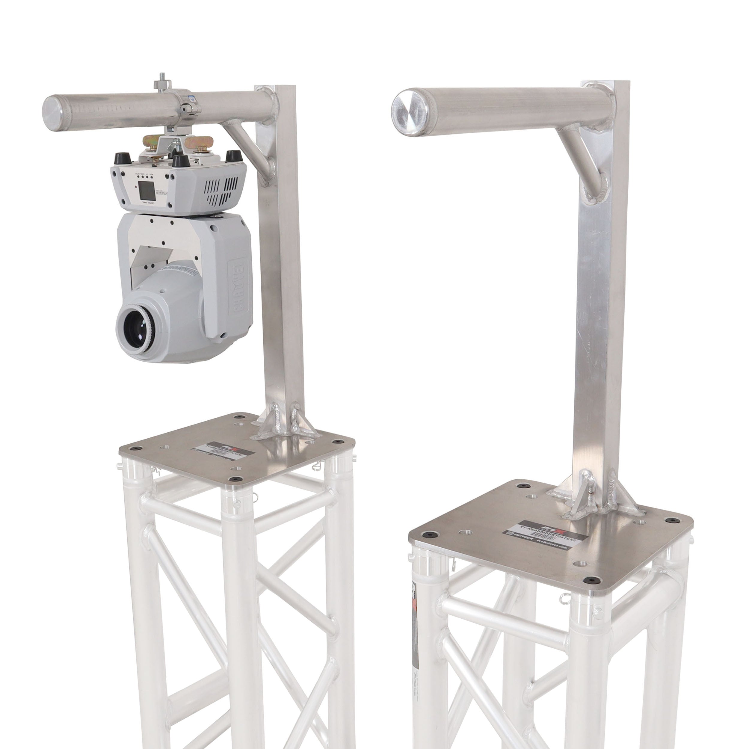 ProX Set of 2 Inverted Lighting Mount Top Plates with 24"H and 16"L, 2" OD Arm