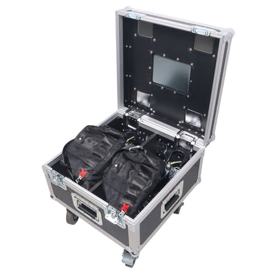 ProX Set of Two 2-Ton 30' Ft. Manual Chain Hoist with ATA Flight Style Road Case for stage truss roof system and line array speakers