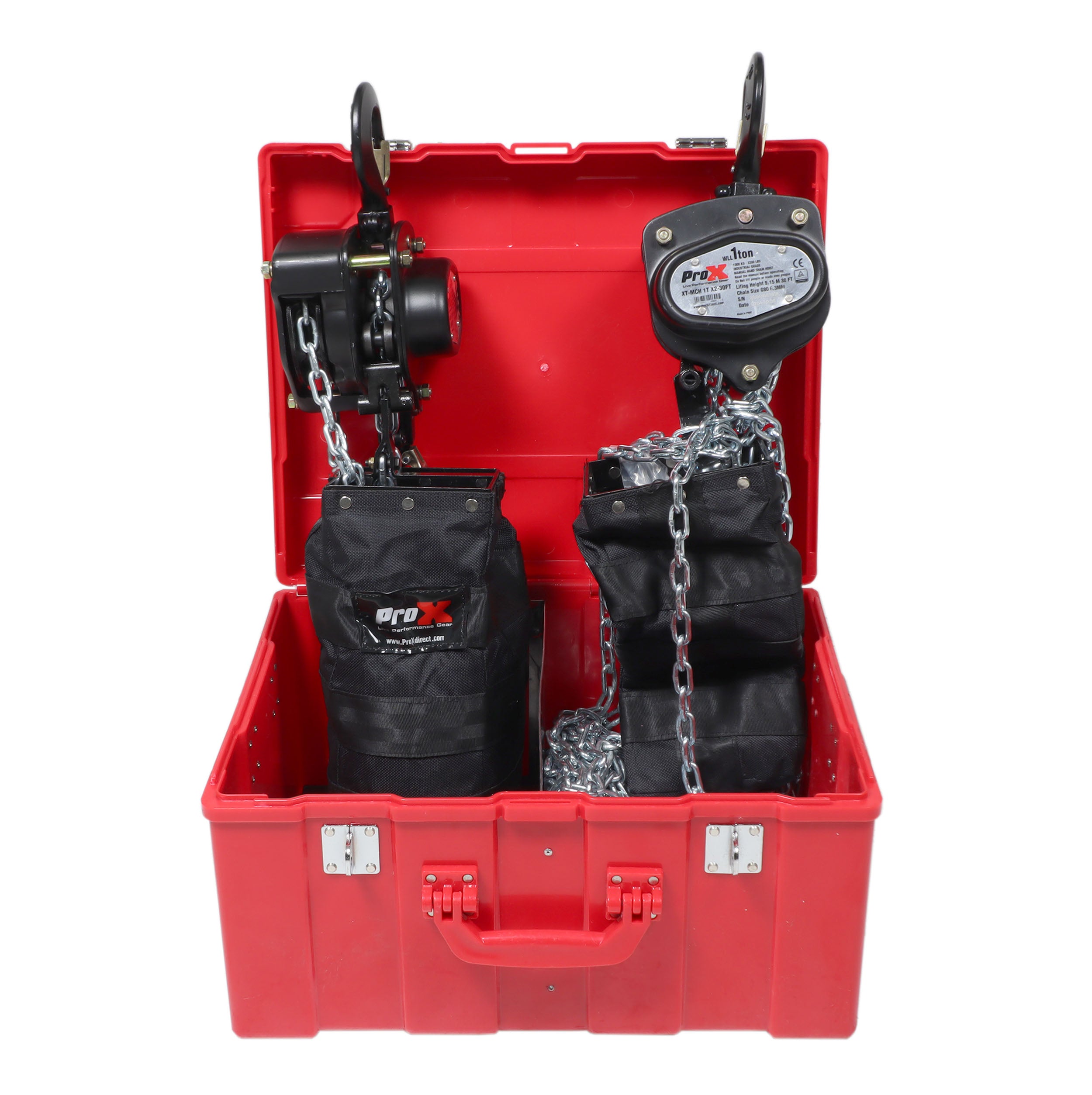 ProX Pair of 1 Ton Manual Chain Hoist with 30 Ft (9 M) Chain for Stage Truss roof system and line array speakers