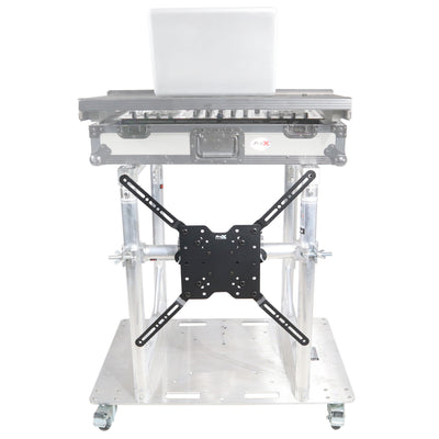 ProX Modular Mobile Media TV DJ Station Booth for ProX XT-GRU Rapid Grid Modular System and base plate with wheels