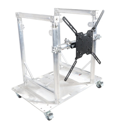 ProX Modular Mobile Media TV DJ Station Booth for ProX XT-GRU Rapid Grid Modular System and base plate with wheels