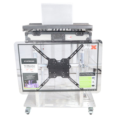 ProX Modular Mobile Media TV DJ Station Booth for ProX XT-GRU Rapid Grid Modular System and base plate with wheels