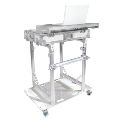 ProX Modular Mobile Media TV DJ Station Booth for ProX XT-GRU Rapid Grid Modular System and base plate with wheels