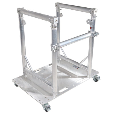 ProX Modular Mobile Media TV DJ Station Booth for ProX XT-GRU Rapid Grid Modular System and base plate with wheels