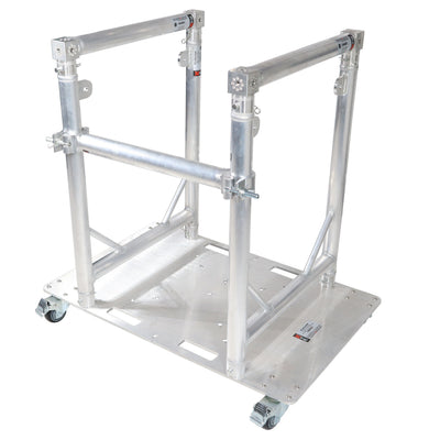 ProX Modular Mobile Media TV DJ Station Booth for ProX XT-GRU Rapid Grid Modular System and base plate with wheels