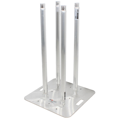 ProX SET OF 2 3.28 FT Totem Package Includes a 12in Top Plate, 24in Base Plate and Four 1M F31 Tubes W-White Scrim Cover