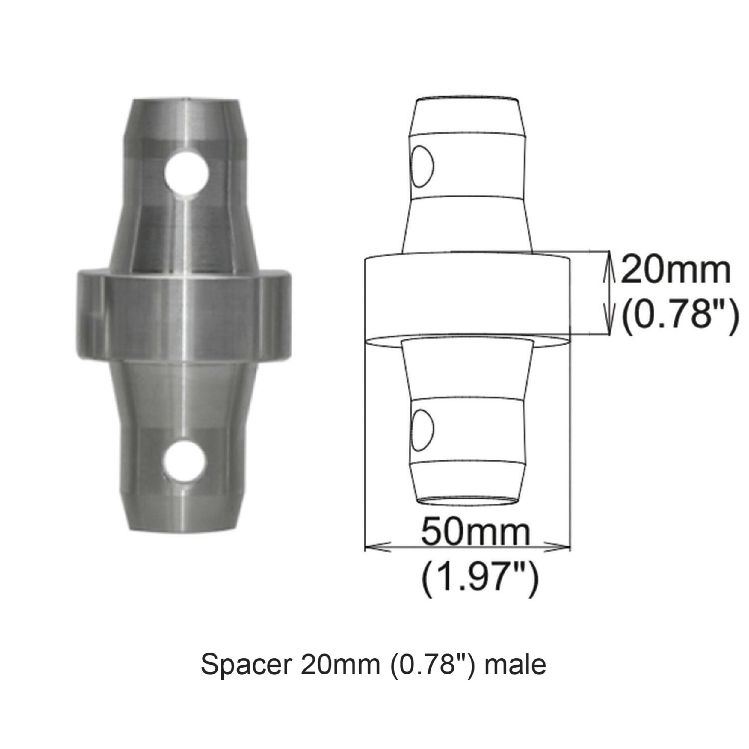 ProX Spacer 20mm Male Coupler