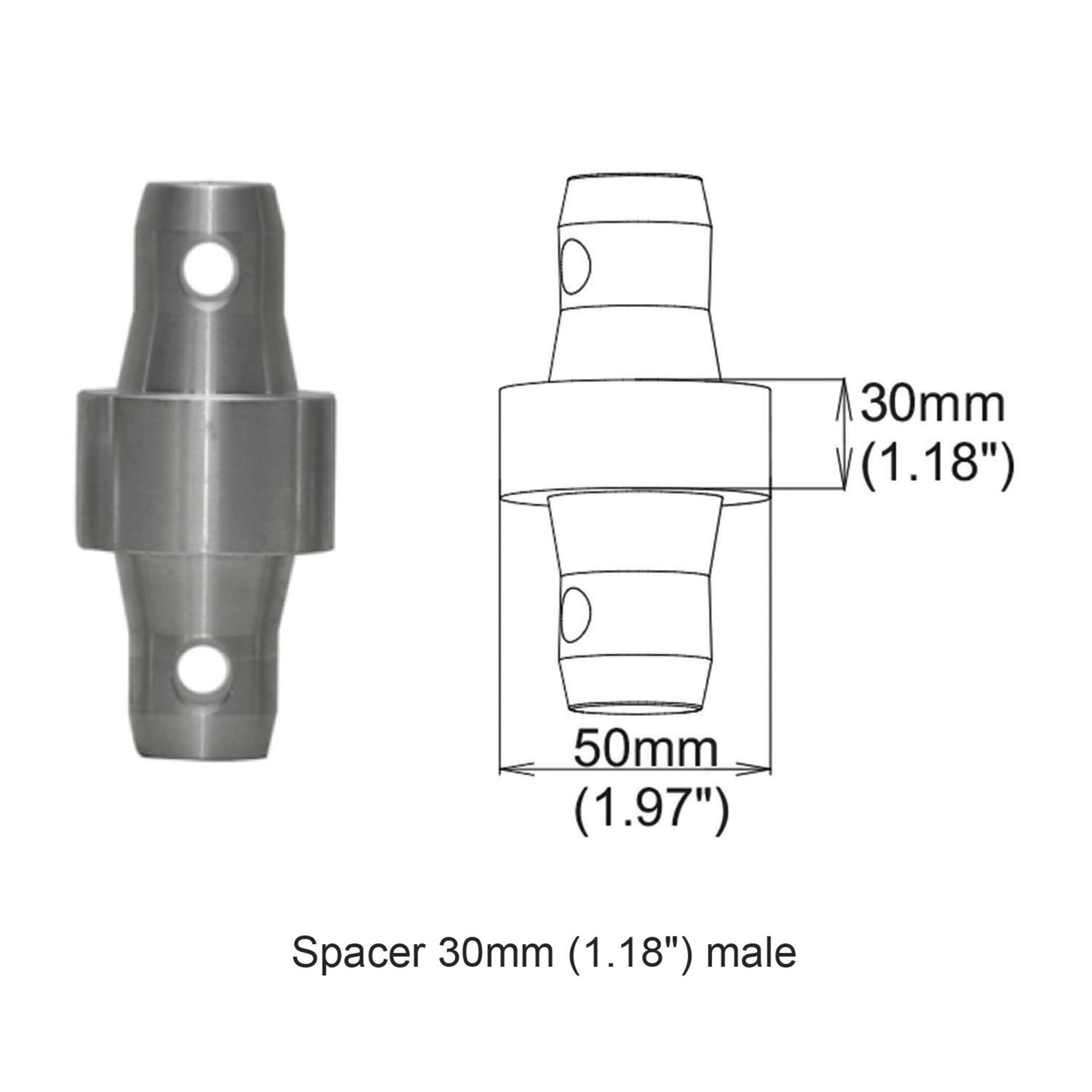 ProX Spacer 30mm Male Coupler