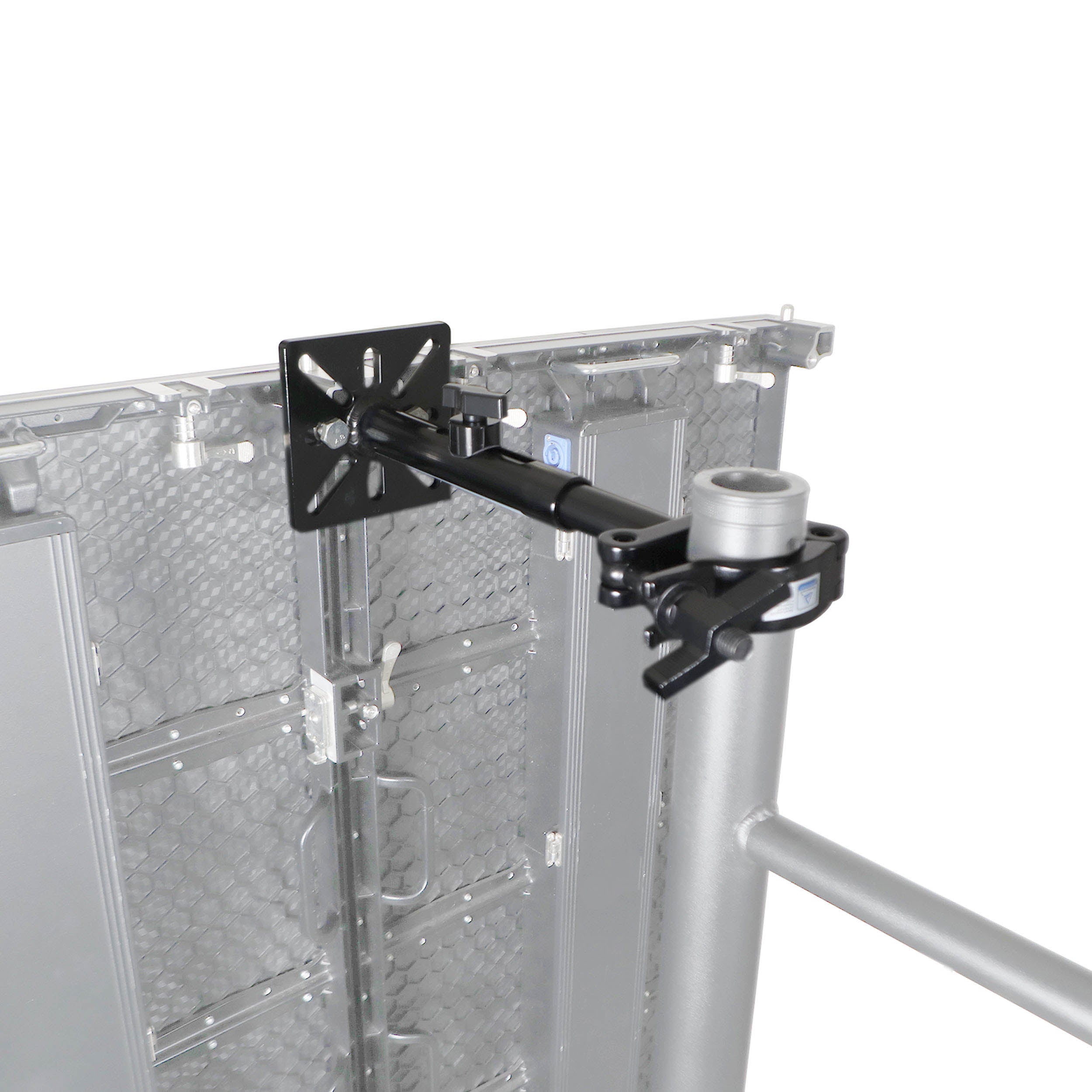 ProX Black 10-13" LED Panel Wall Mounting Plate to Extension 2" Pole Truss Clamp for Ground Stacking and Hanging