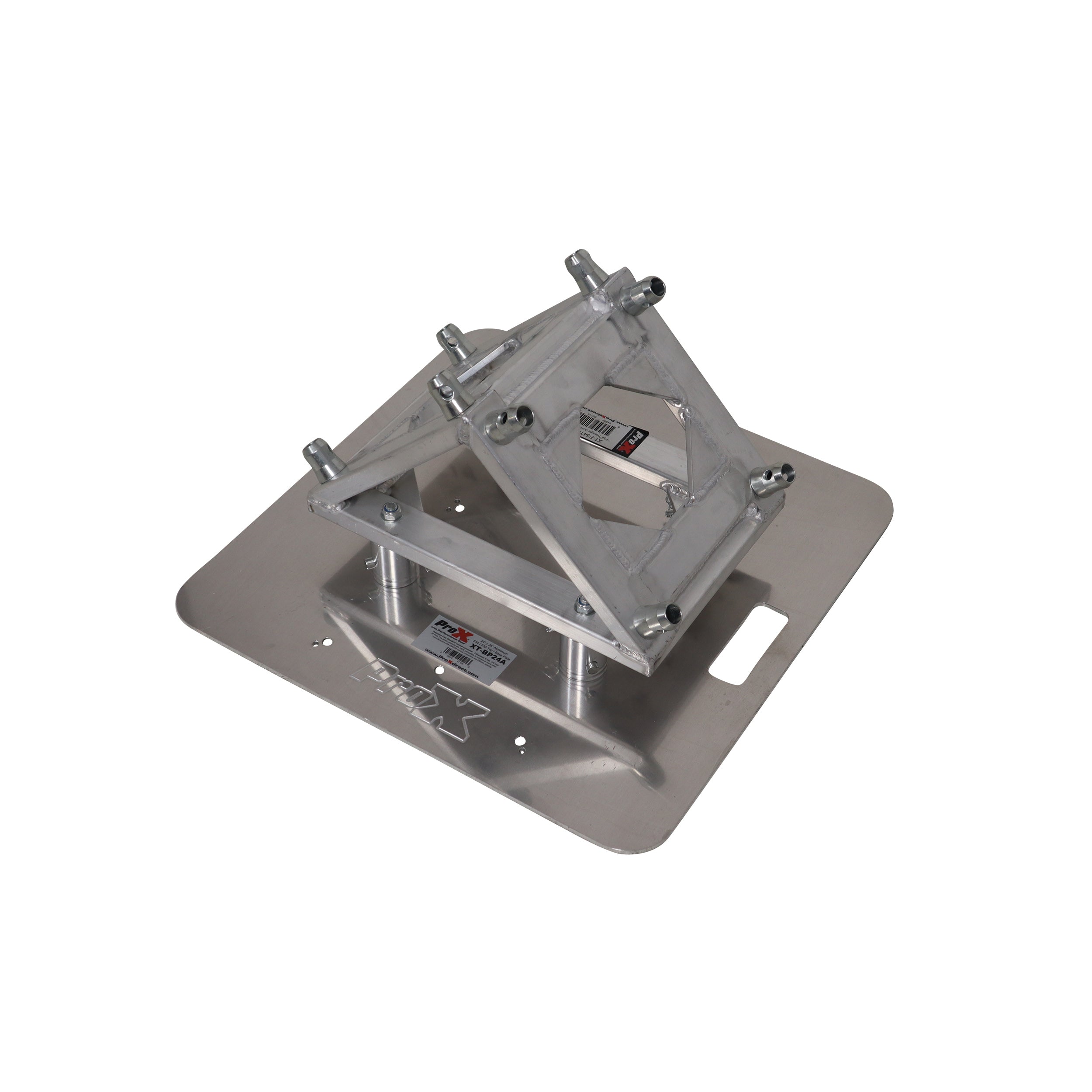 ProX XT-VERRAZANO24 - VERRAZANO V-Shape Aluminum Truss DJ Table with Elevated Monitor Shelves and 24" Base Plate.