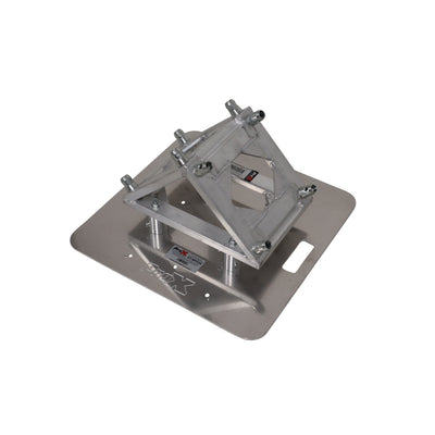 ProX XT-VERRAZANO24 - VERRAZANO V-Shape Aluminum Truss DJ Table with Elevated Monitor Shelves and 24" Base Plate.