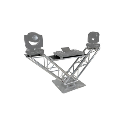 ProX XT-VERRAZANO30 - V-Shape Aluminum Truss DJ Table with Elevated Monitor Shelves and 30" Base Plate