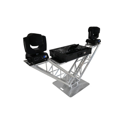 ProX XT-VERRAZANO30 - V-Shape Aluminum Truss DJ Table with Elevated Monitor Shelves and 30" Base Plate