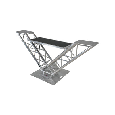 ProX XT-VERRAZANO30 - V-Shape Aluminum Truss DJ Table with Elevated Monitor Shelves and 30" Base Plate