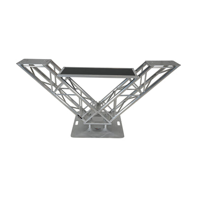 ProX XT-VERRAZANO30 - V-Shape Aluminum Truss DJ Table with Elevated Monitor Shelves and 30" Base Plate