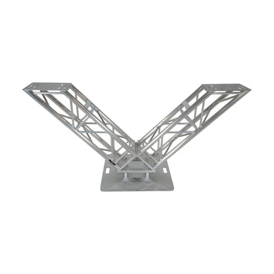 ProX XT-VERRAZANO30 - V-Shape Aluminum Truss DJ Table with Elevated Monitor Shelves and 30" Base Plate