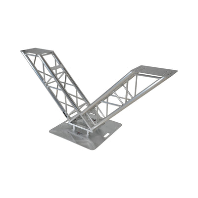 ProX XT-VERRAZANO30 - V-Shape Aluminum Truss DJ Table with Elevated Monitor Shelves and 30" Base Plate