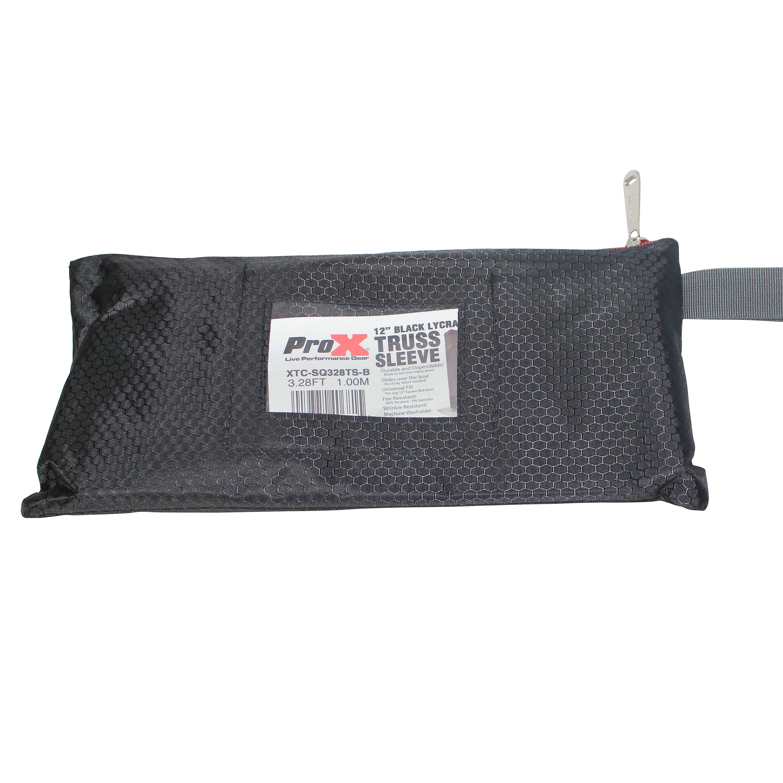 ProX Black 3.28ft 1M Lycra Cover Scrim Sleeve fits 12In. Quad Box Truss Segment