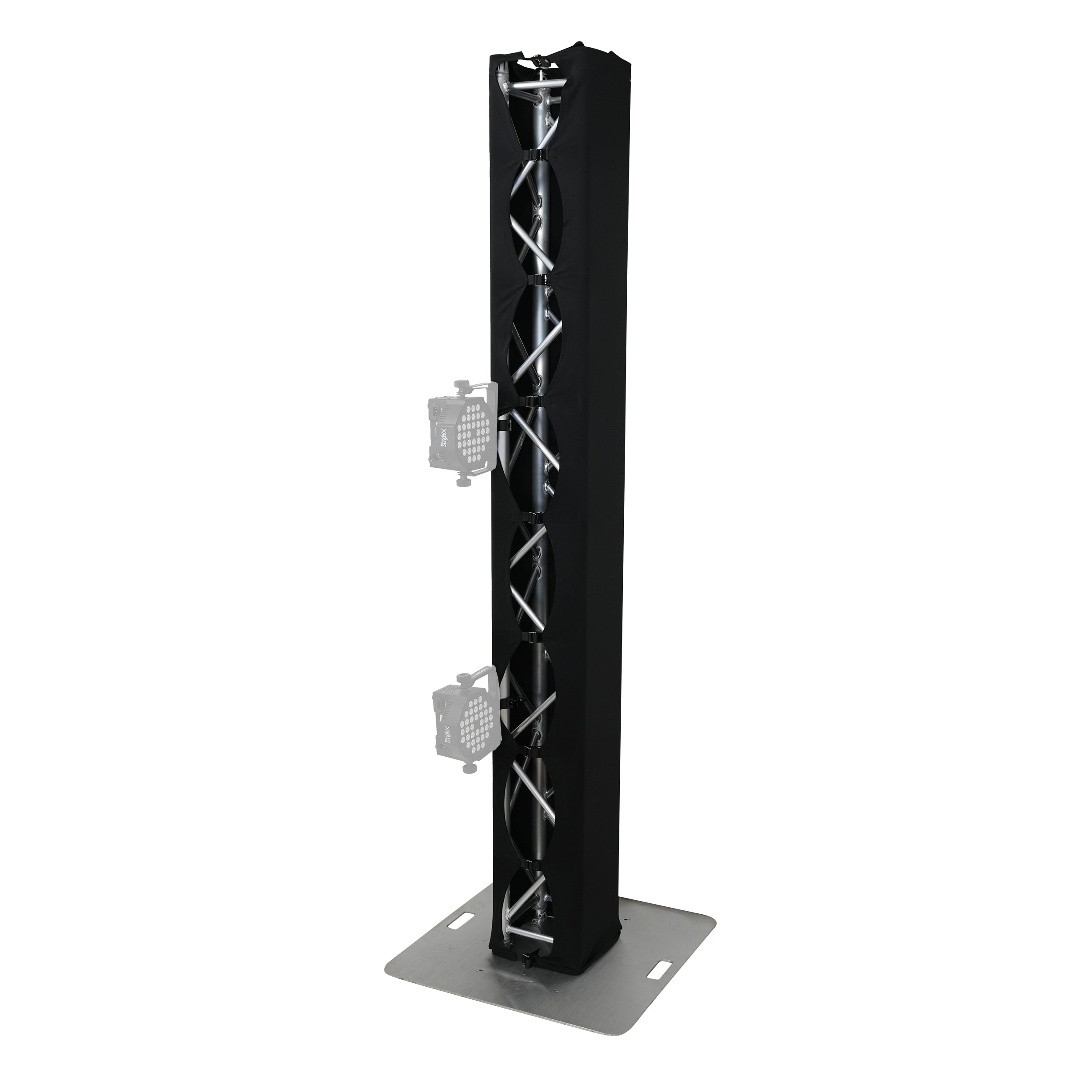 ProX Pair 6.56 FT 2.00M Box Truss 3 Side Black Scrim Cover incl. Bag