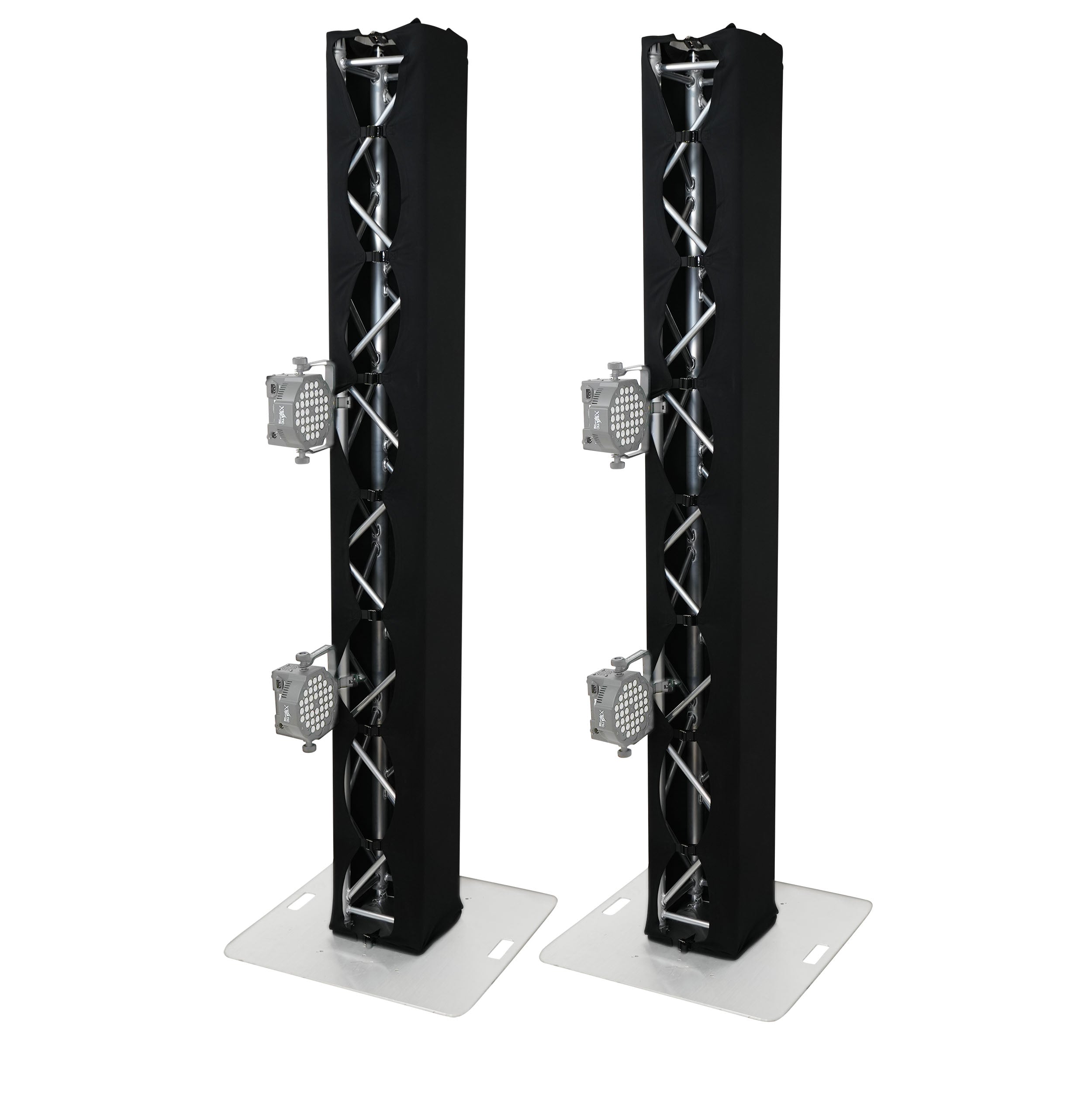ProX Pair 6.56 FT 2.00M Box Truss 3 Side Black Scrim Cover incl. Bag