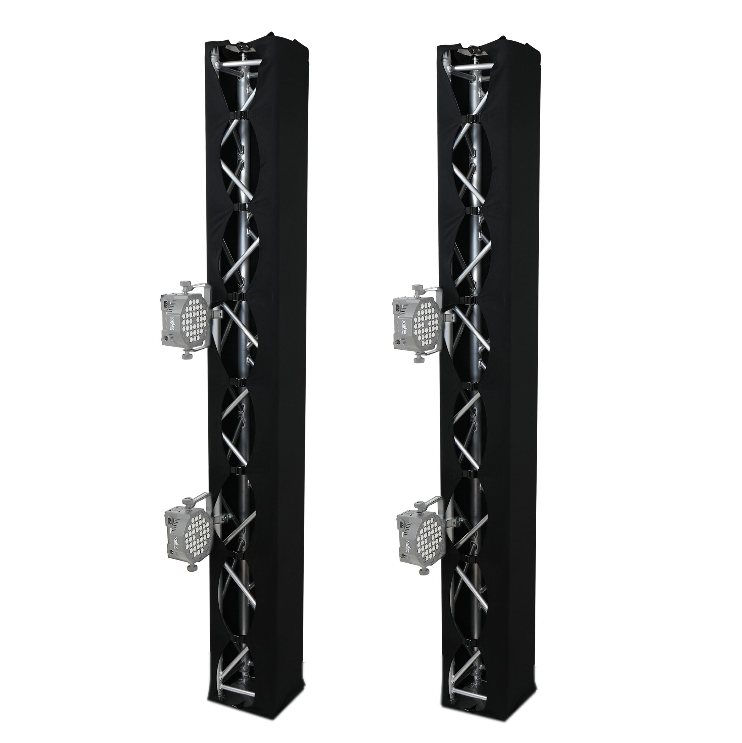 ProX Pair 8.20 FT 2.50M Box Truss 3 Side Black Scrim Cover incl. Bag