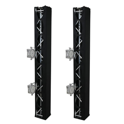 ProX Pair 8.20 FT 2.50M Box Truss 3 Side Black Scrim Cover incl. Bag