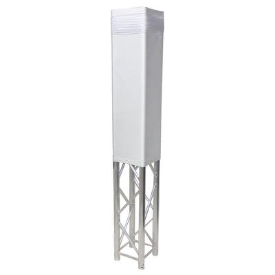 ProX White 8.20Ft 2.50 meter Lycra Cover Scrim Sleeve fits 12In. Quad Box Truss Segment
